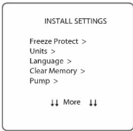 POLARIS PAC PAGAUT - To access the Install Settings Menu: - 3