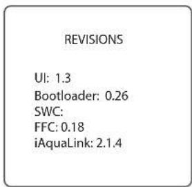 POLARIS PAC PAGAUT - INSTALL SETTINGS>DIAGNOSTICS>REVISIONS - 3