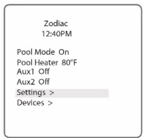 POLARIS PAC PAGAUT - To access the Install Settings Menu: - 1