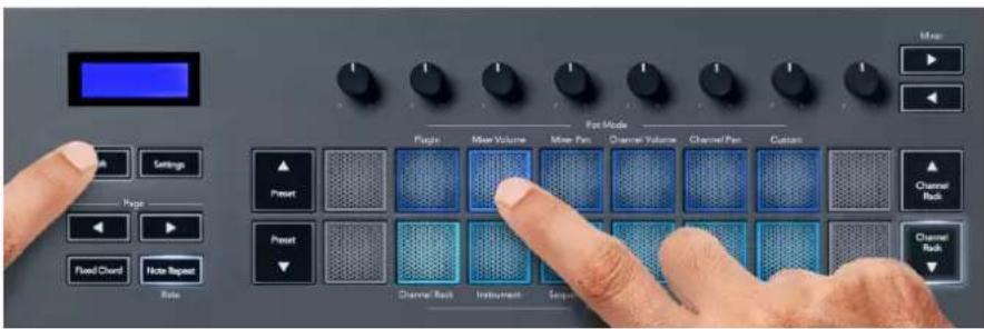 NOVATION FLkey 49 - Mode Pot : volume de la console de mixage - 1