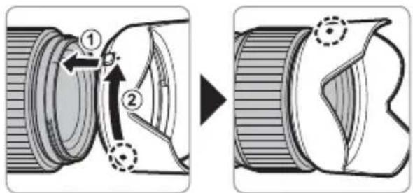 FUJIFILM GF55mmF1.7 R WR - Podłączanie osłony przeciwsłonecznej - 1