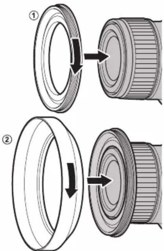 FUJIFILM GF110mmF5.6 T/S Macro - Attaching the Hood (GF30mmF5.6 T/S only) - 2