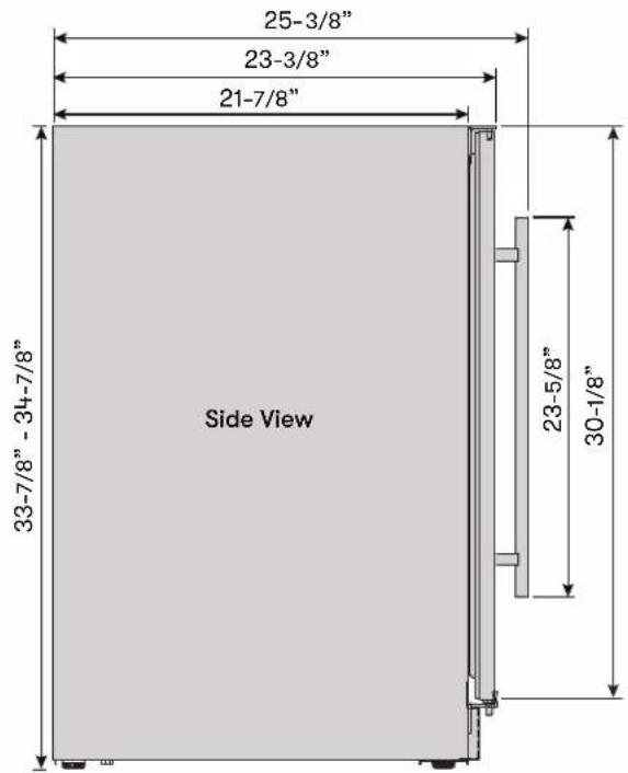 25-3/8" 23-3/8" 21-7/8" 33-7/8" - 34-7/8" Side View 23-5/8" 30-1/8"