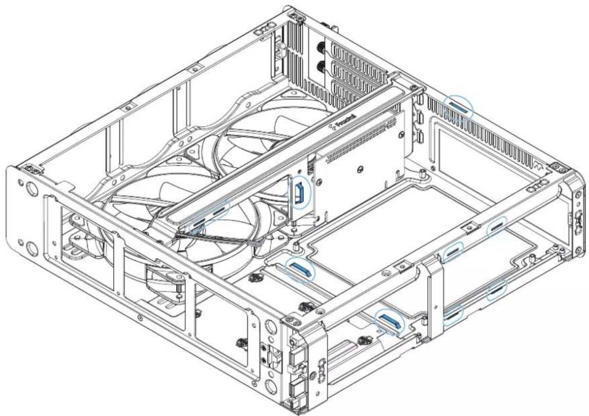 Fractal Design Ridge - Cable Management Tips - Tie Down Points - 1