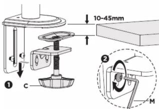 Gembird MA-D2-02 - Adjustable desk 2-display mounting arm (rotate, tilt, swivel, height), 17"-32", up to 9 kg - 11