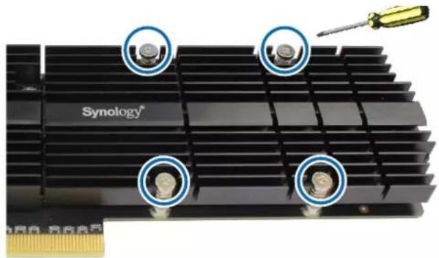 SYNOLOGY E10M20-T1 - Pour fixer un SSD M.2 à la carte adaptateur E10M20-T1 : - 8