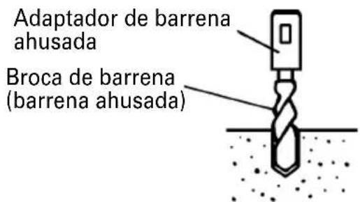 HiKOKI DH38YE2 - Utilización de la broca de barrena (barrena ahusada) y del adaptador de barrena ahusada - 1