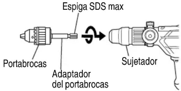 HiKOKI DH40MEY2 - Fijación del adaptador para portabarrenas al portabarrenas (Fig. 19) - 1