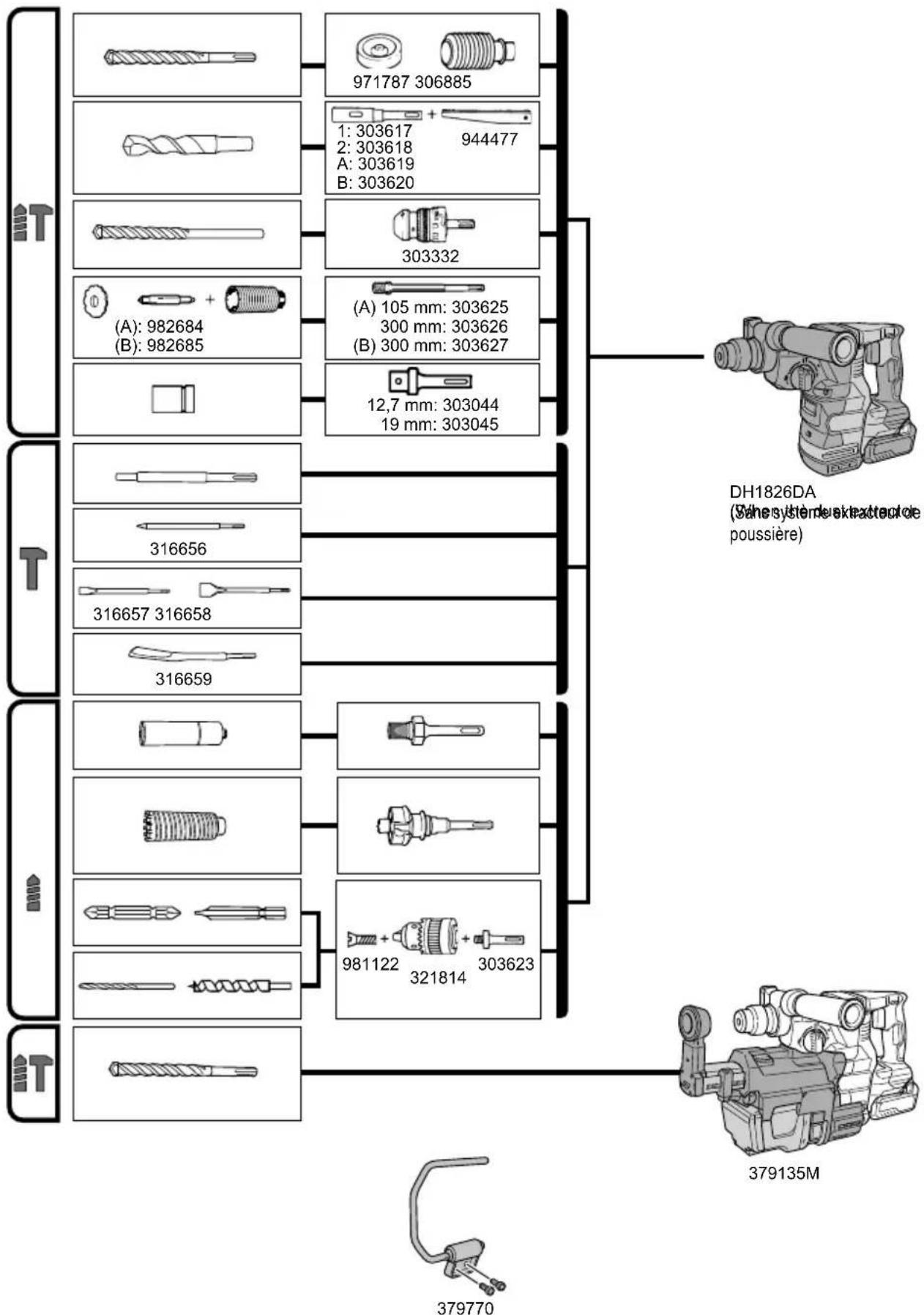 HiKOKI DH1826DA - ACCESSOIRES EN OPTION (vendus séparément) - 1