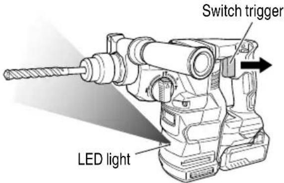 HiKOKI DH1826DA - How to use the LED light - 1