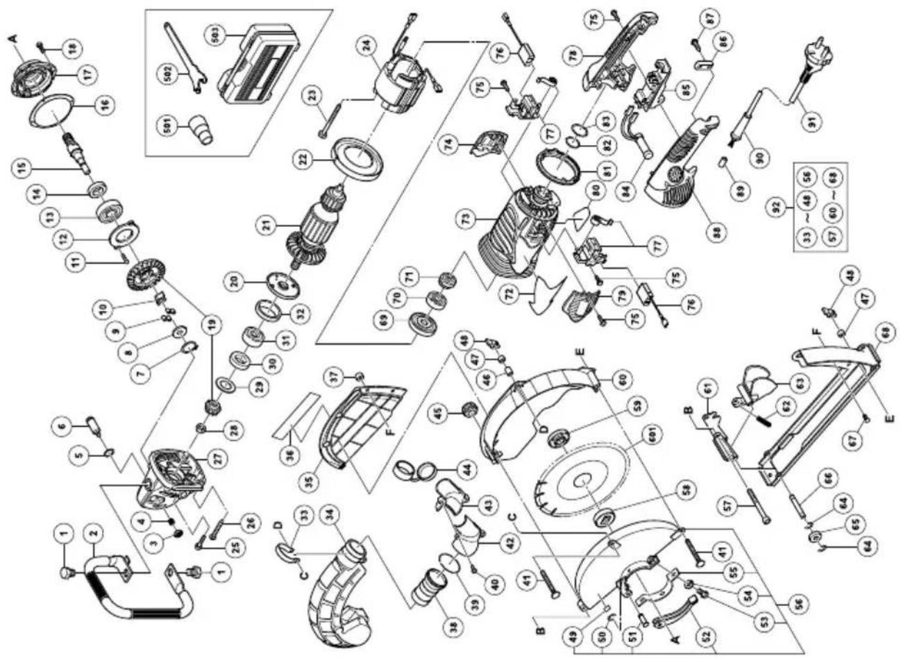 HiKOKI CM9SR - VEILIGHEIDSWAARSCHUWINGEN VOOR DE AFKORTMACHINE - 1