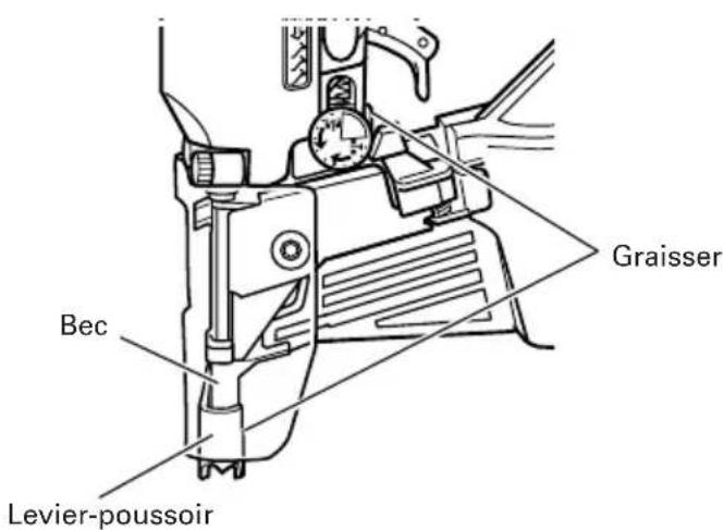 HiKOKI NV50AH - Vérifier si le levier-poussoir glisse sans difficulté. - 1