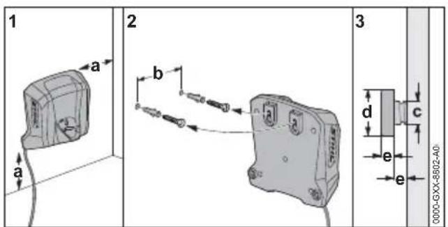 STIHL HSA 40.0 - Mounting the charger on a wall - 1