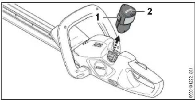 STIHL HSA 40.0 - Removing the Battery - 1
