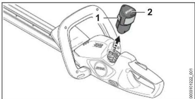 STIHL HSA 40.0 - Estrazione della batteria - 1