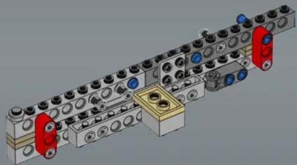 3D mechanical assembly diagram showing interconnected components with no visible text or symbols