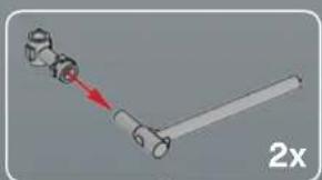 Diagram of a mechanical lever with a 2x speed indicator (no text or symbols on the lever itself)