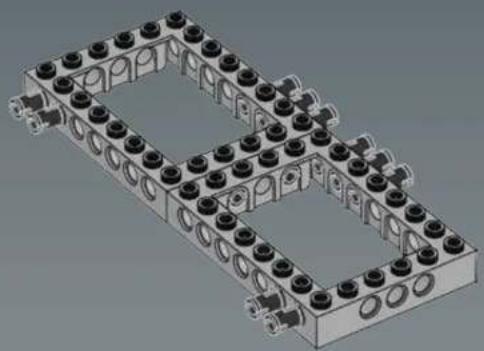 3D technical illustration of a mechanical assembly with multiple circular components and mounting holes (no text or symbols)