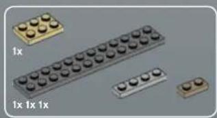 Illustration of four LEGO base blocks with rounded tops, shown in 3D rendering (no text or symbols)