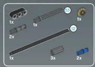 Mechanical assembly diagram showing a gear and shaft with red arrows indicating direction (no text or symbols)