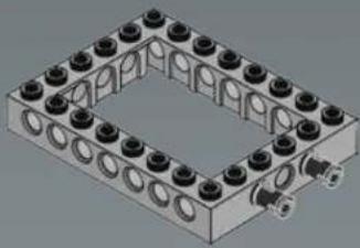 3D rendering of a mechanical housing with multiple circular components and a small attached component (no text or symbols visible)