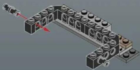 Isometric diagram of a mechanical assembly with numbered components and directional arrows (no text or symbols)