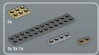 Illustration of LEGO blocks with 1x and 1x1x labels, no text or symbols present