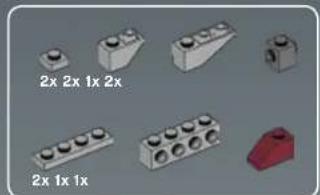 Collection of LEGO blocks with different sizes and colors, no text or symbols present
