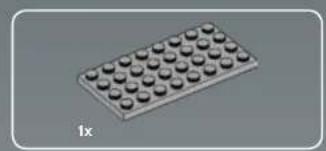 3D rendering of a LEGO-style rectangular object with rounded tops, labeled '1x' at bottom left (no other text or symbols)