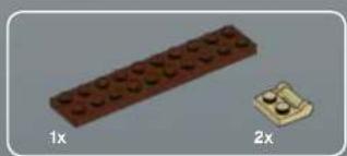 Two LEGO bricks with rounded tops, one labeled 1x and the other 2x (no additional text or symbols)