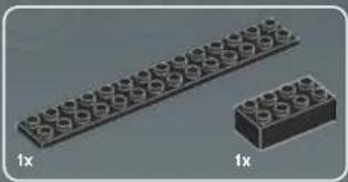 Two 3D-rendered rectangular blocks with circular indentations, labeled '1x' (no text or symbols on the blocks themselves)
