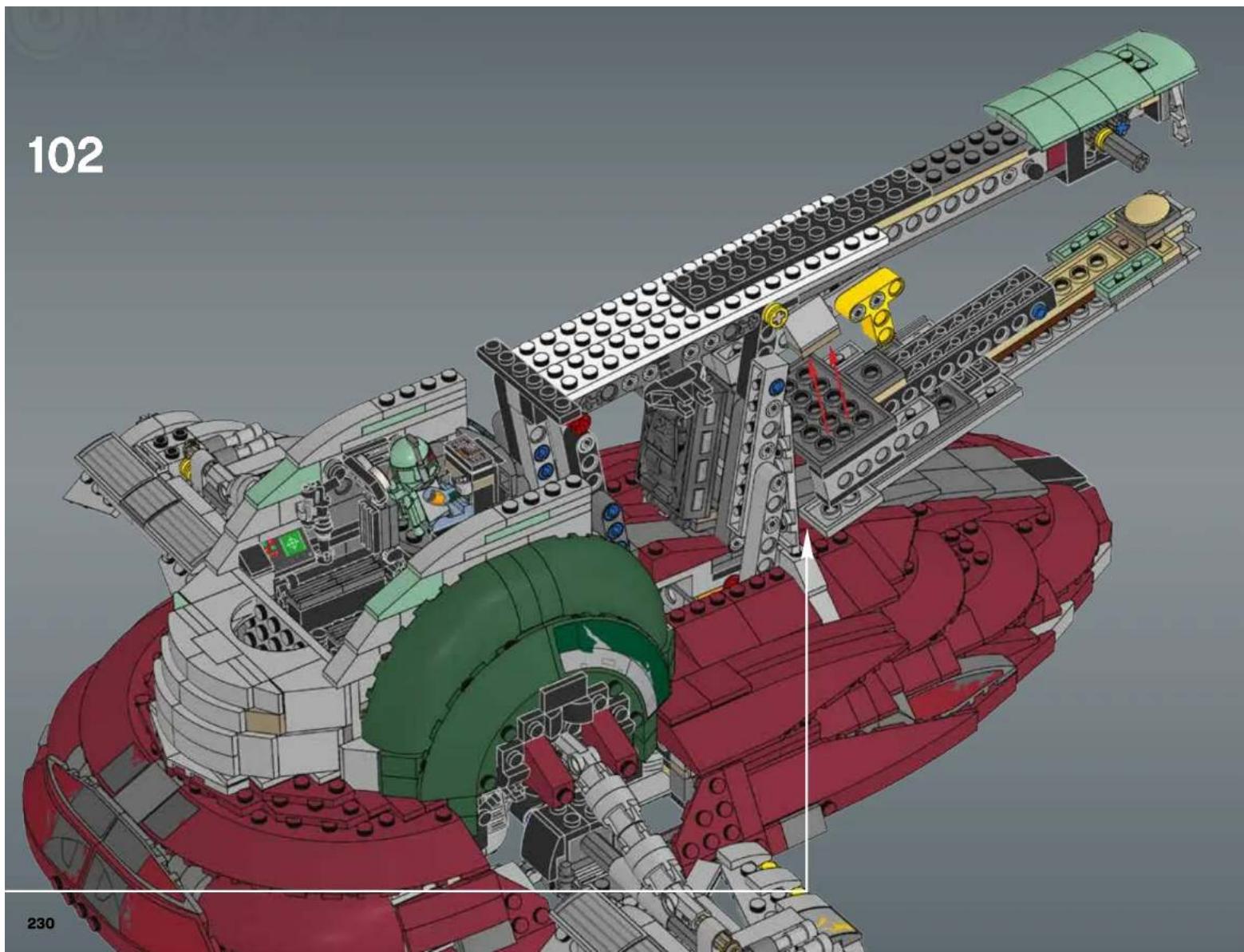 3D cutaway illustration of a robotic spacecraft with red and green components, showing internal structural layout (no text or symbols)