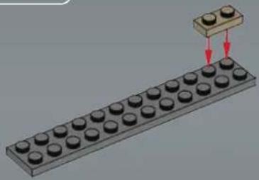 3D illustration of a mechanical assembly with a row of circular components and a small block on top, no text or symbols present.