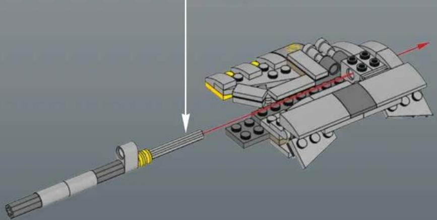 3D mechanical assembly diagram showing a shaft and housing with directional arrows indicating movement (no text or symbols)