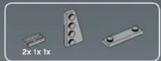 Three metallic mechanical components with circular holes and mounting holes, shown without any text or symbols.