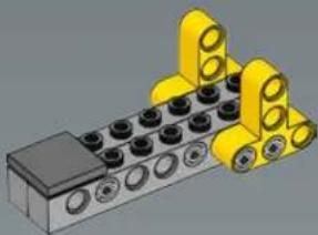 3D rendering of a mechanical assembly with yellow and gray components (no text or symbols visible)