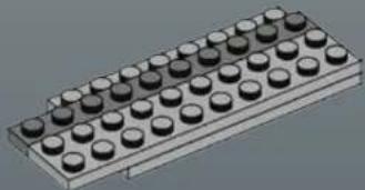 3D rendering of a rectangular electronic component with multiple cylindrical pins (no text or symbols visible)