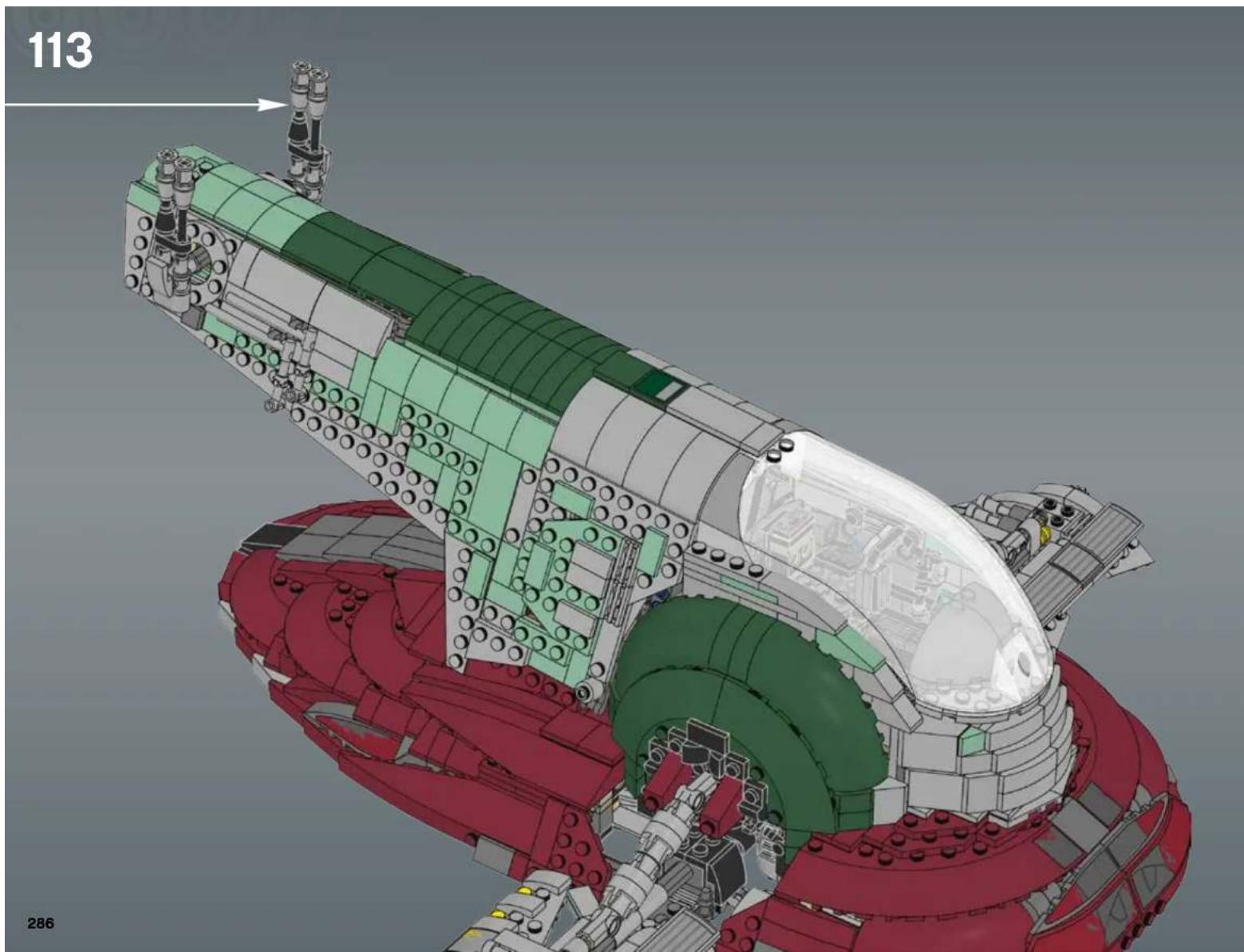 3D cutaway illustration of a futuristic spacecraft or rocket assembly with red and green components, no visible text or symbols