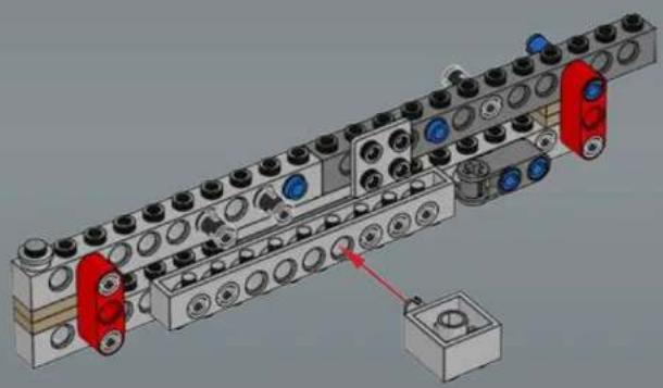 3D mechanical assembly diagram showing a multi-tiered assembly with bolt holes and a mounting base (no text or symbols)