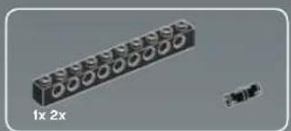 3D rendering of a rectangular electronic component with multiple pins, labeled '1x 2x' and a small inset symbol (no readable text or symbols on the component itself)