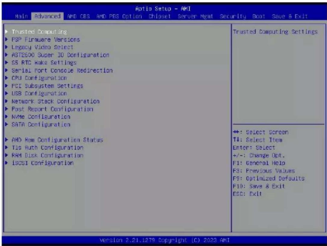 GIGABYTE G293-Z21 - When "Boot Mode Select" is set to Legacy in the Boot > Boot Mode Select section - 1
