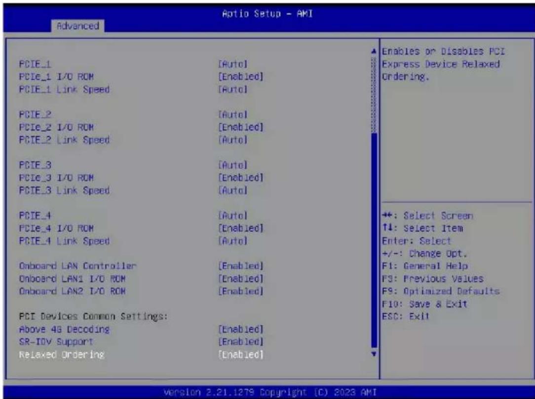 GIGABYTE G293-Z21 - 5-2-8 PCI Subsystem Settings - 2