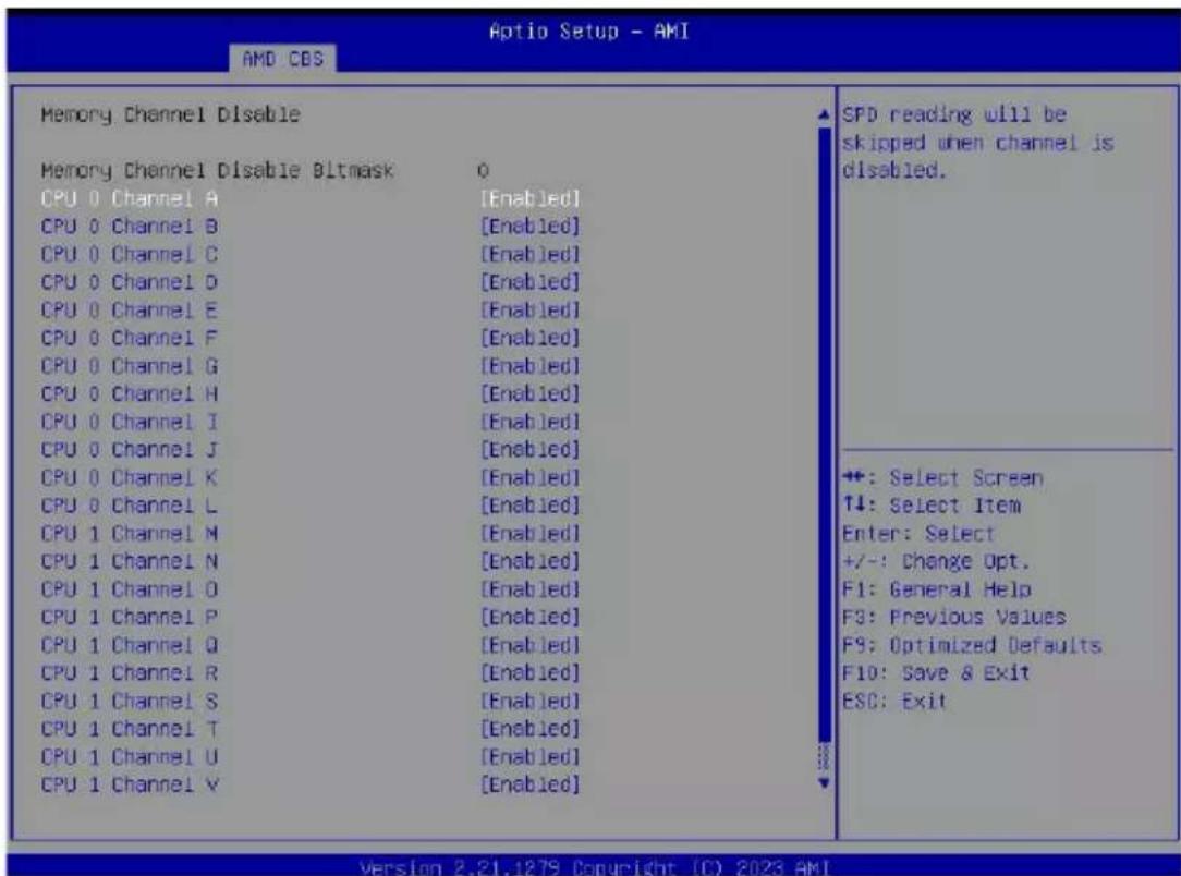 GIGABYTE G293-Z21 - 5-3-3-2-2 Memory Channel Disable - 1