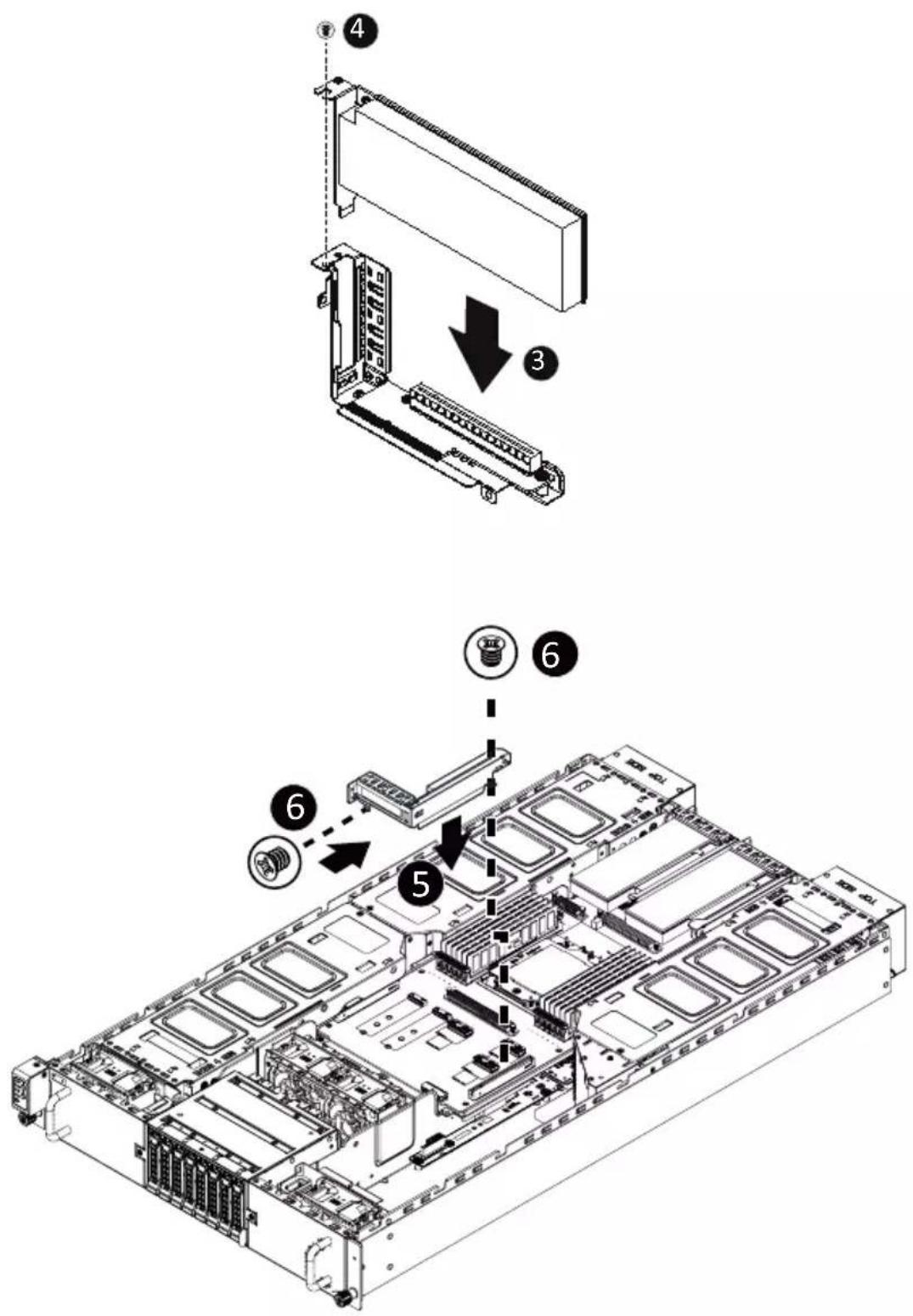 GIGABYTE G293-Z21 - Follow these instructions to install a PCI Express x8 card on right side of the system: - 2