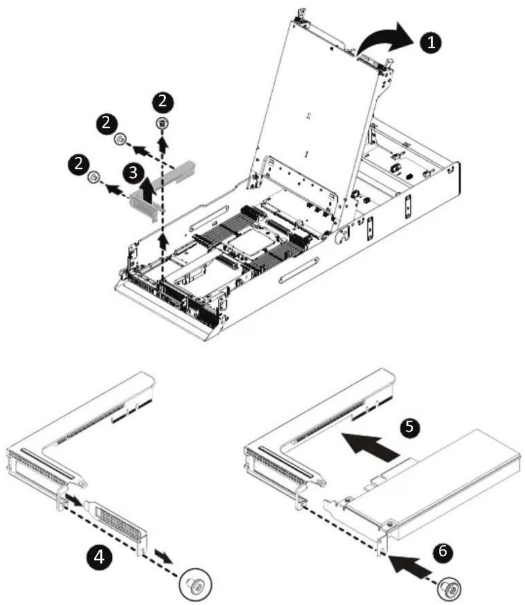 GIGABYTE TO25-Z11 - Follow these instructions to install the left PCI Expansion card: - 1