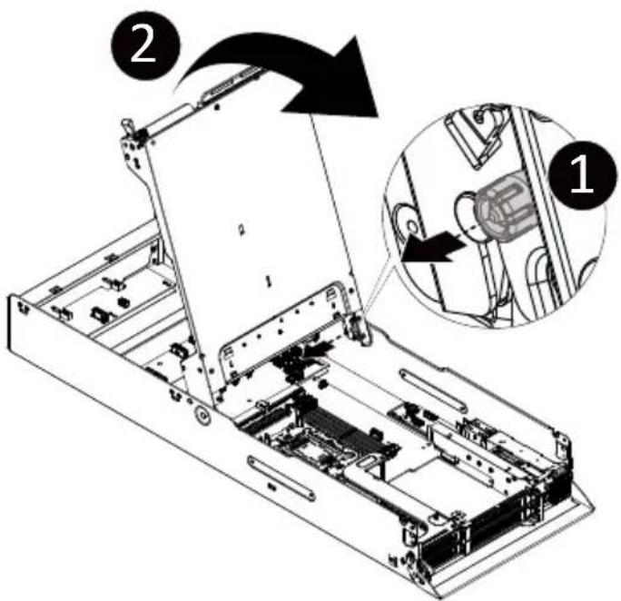 GIGABYTE TO25-Z11 - Follow these instructions to close the Hard Disk Drive Upper Tray: - 1