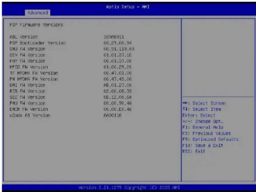 GIGABYTE TO25-Z11 - 5-2-2 PSP Firmware Versions - 1