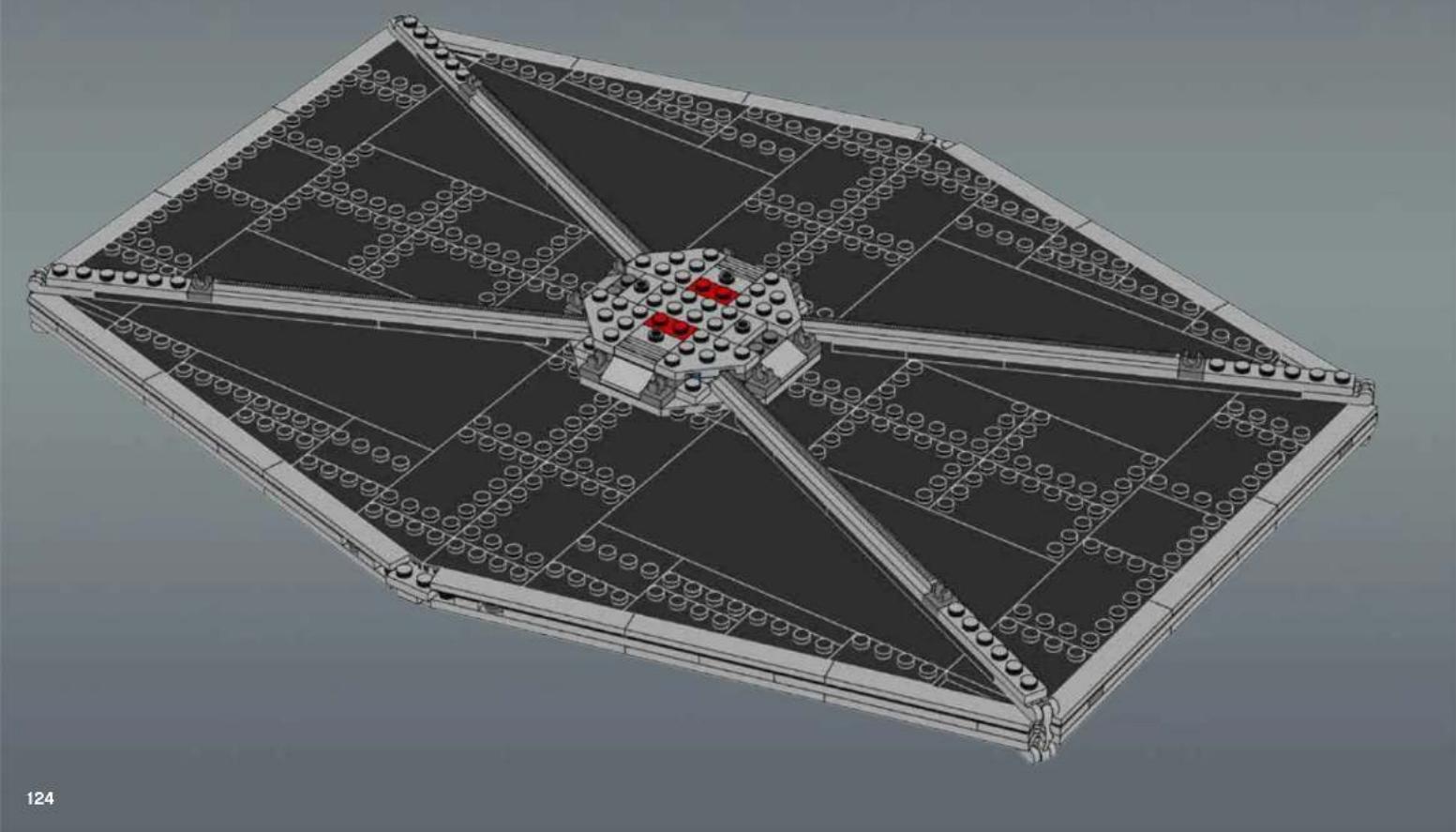 3D architectural rendering of a multi-level mechanical structure with radial supports and central hub (no text or symbols)