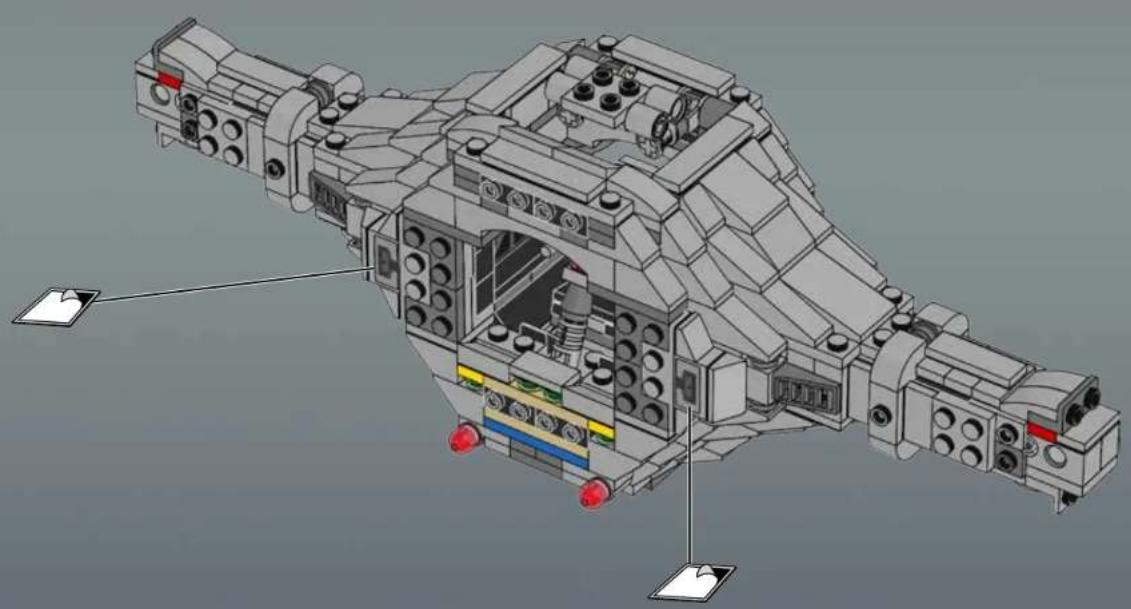 3D architectural diagram of a futuristic spacecraft or spacecraft with visible structural components and no text or symbols