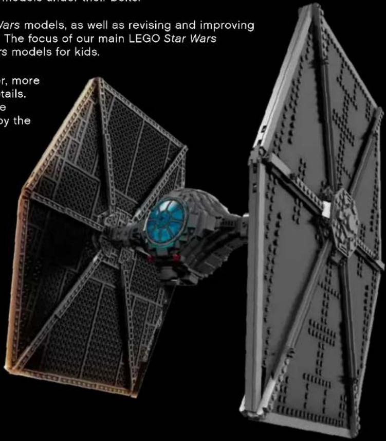 Wars models, as well as revising and improving The focus of our main LEGO Star Wars s models for kids. r, more tails. e by the